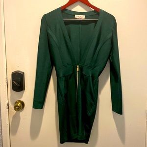 SEXY House of CB Emerald Green Body-con Bandage Dress Sz. SM